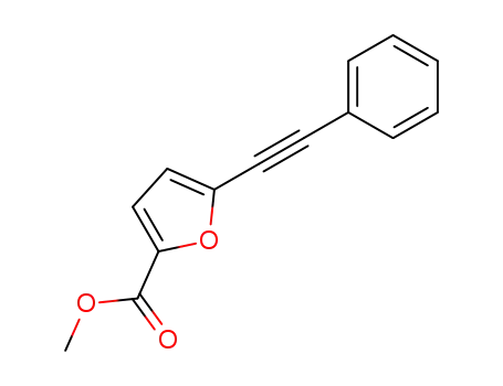 Molecular Structure of 130423-85-7 (METHYL 5-(2-PHENYLETH-1-YNYL)-2-FUROATE)