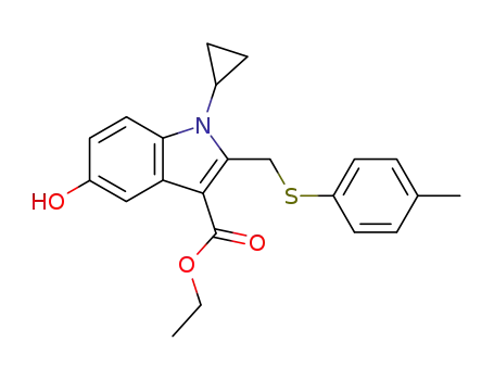 1-cyclopropyl-5-hydroxy-2-<i>p</i>-tolylsulfanylmethyl-1<i>H</i>-indole-3-carboxylic acid ethyl ester