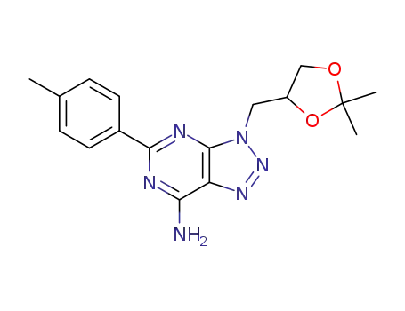 (+/-)-3-2',3'-O-isopropylidene-2',3'-dihydroxypropyl-5-p-tolyl-7-amino-3H-1,2,3-triazolo<4,5-d>pyrimidine