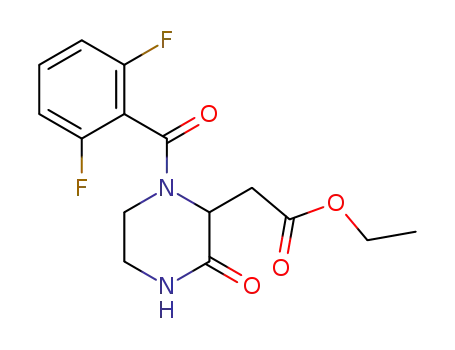 Molecular Structure of 129355-67-5 (ETHYL 2-[1-(2,6-DIFLUOROBENZOYL)-3-OXO-2-PIPERAZINYL]ACETATE)