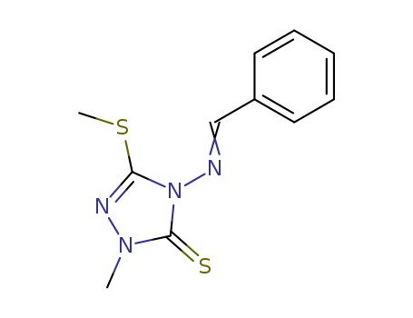 Molecular Structure of 102423-41-6 (3H-1,2,4-Triazole-3-thione,
2,4-dihydro-2-methyl-5-(methylthio)-4-[(phenylmethylene)amino]-)