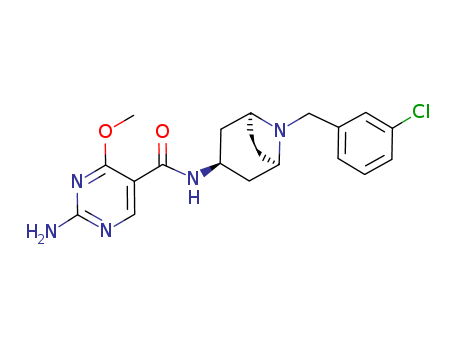 2-AMINO-N-(8-(M-CHLOROBENZYL)-3-SS-NORTROPANYL)-4-METHOXY-5-PYRIMIDINECARBOXAMIDE