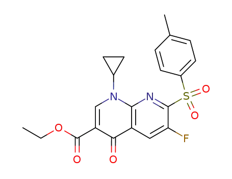 ethyl 1-cyclopropyl-6-fluoro-1,4-dihydro-4-oxo-7-(p-tolylsulfonyl)-1,8-naphthyridine-3-carboxylate