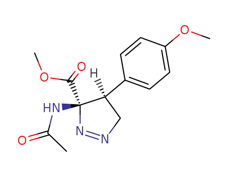 3H-Pyrazole-3-carboxylic acid,
3-(acetylamino)-4,5-dihydro-4-(4-methoxyphenyl)-, methyl ester, cis-