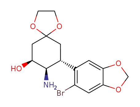 (7S,8R,9R)-8-Amino-9-(6-bromo-benzo[1,3]dioxol-5-yl)-1,4-dioxa-spiro[4.5]decan-7-ol