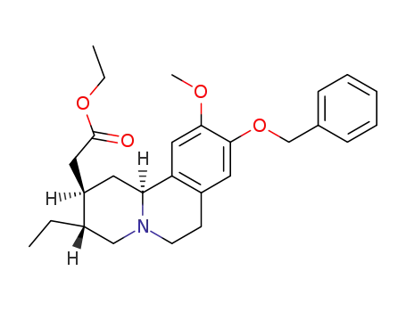 (+/-)-9-benzyloxy-3α-ethyl-1,3,4,6,7,11bα-hexahydro-10-methoxy-2H-benzo<a>quinolizine-2β-acetic acid ethyl ester