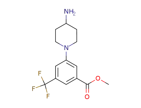 Molecular Structure of 334792-91-5 (methyl 3-(4-aminopiperidin-1-yl)-5-(trifluoromethyl)benzoate)