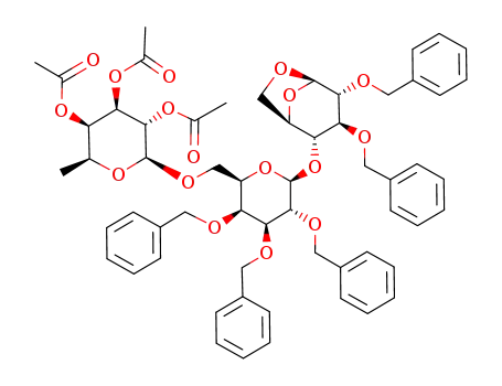 O-(2,3,4-tri-O-acetyl-β-L-fucopyranosyl)-(1-6)-O-(2,3,4-tri-O-benzyl-β-D-galactopyranosyl)-(1-4)-1,6-anhydro-2,3-di-O-benzyl-β-D-glucopyranose
