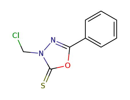 Molecular Structure of 1711-76-8 (1,3,4-Oxadiazole-2(3H)-thione, 3-(chloromethyl)-5-phenyl-)