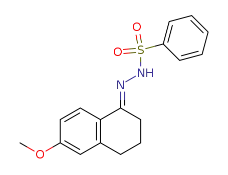 Molecular Structure of 66227-85-8 ((E)-N'-(6-Methoxy-3,4-dihydronaphthalen-1(2H)-ylidene)benzenesulfonohydrazide)