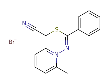 1-{[1-Cyanomethylsulfanyl-1-phenyl-meth-(Z)-ylidene]-amino}-2-methyl-pyridinium; bromide