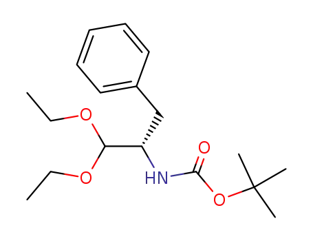 Molecular Structure of 141190-95-6 (Carbamic acid, [1-(diethoxymethyl)-2-phenylethyl]-, 1,1-dimethylethyl
ester, (S)-)
