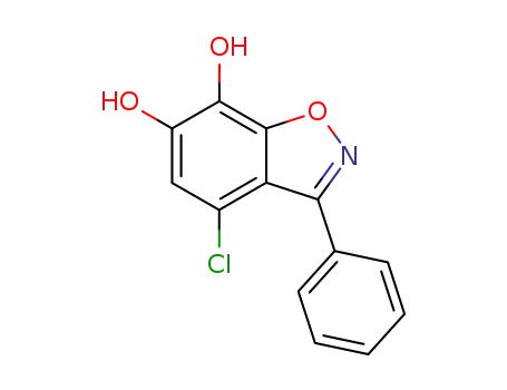 Molecular Structure of 105679-75-2 (1,2-Benzisoxazole-6,7-diol, 4-chloro-3-phenyl-)