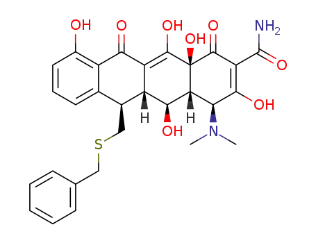 Molecular Structure of 146253-75-0 (13-(benzylthio)-5-hydroxy-6-α-deoxytetracycline)