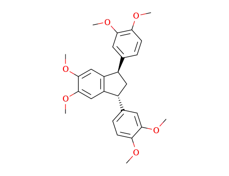Molecular Structure of 90047-39-5 (1H-Indene, 1,3-bis(3,4-dimethoxyphenyl)-2,3-dihydro-5,6-dimethoxy-,
trans-)