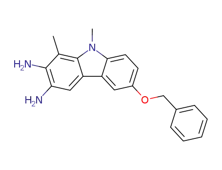Molecular Structure of 832723-97-4 (9H-Carbazole-2,3-diamine, 1,9-dimethyl-6-(phenylmethoxy)-)