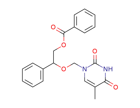 Molecular Structure of 155831-57-5 (2,4(1H,3H)-Pyrimidinedione,
1-[[2-(benzoyloxy)-1-phenylethoxy]methyl]-5-methyl-)