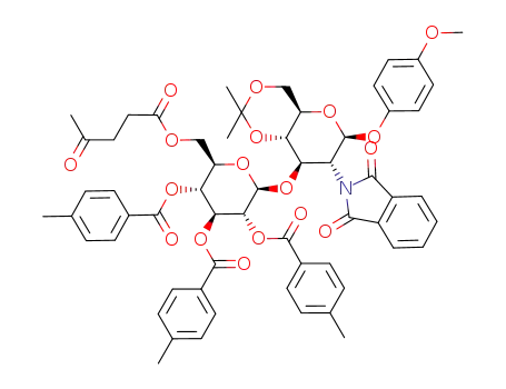4-methoxyphenyl O-(6-O-levulinoyl-2,3,4-tri-O-p-toluoyl-β-D-glucopyranosyl)-(1-> 3)-2-deoxy-4,6-isopropylidene-2-phthalimido-β-D-glucopyranoside