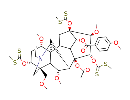 3,13,15-tri-O-(S-methyl)thiocarbonyljesaconitine