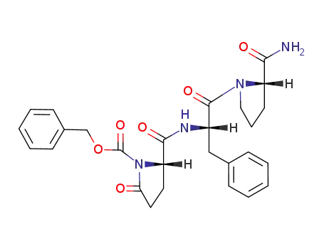 Molecular Structure of 69461-91-2 (L-Prolinamide,
5-oxo-1-[(phenylmethoxy)carbonyl]-L-prolyl-L-phenylalanyl-)