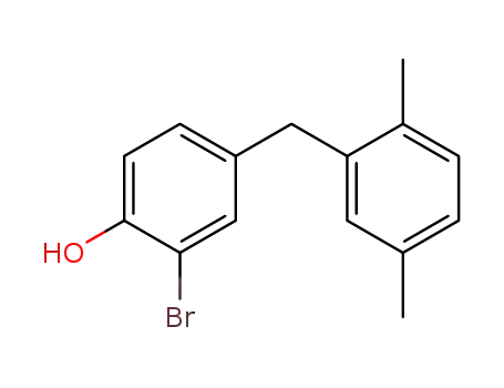 Molecular Structure of 89651-84-3 (Phenol, 2-bromo-4-[(2,5-dimethylphenyl)methyl]-)