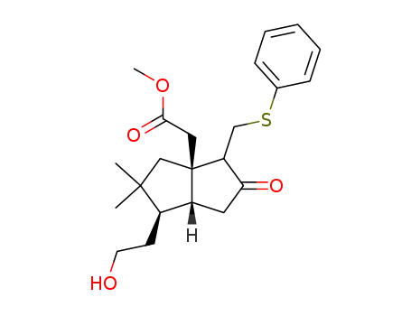methyl (1R<sup>*</sup>,3aR<sup>*</sup>,4S<sup>*</sup>,6aR<sup>*</sup>)-2,2-dimethyl-2,3,3a,4,6,6a-hexahydro-1-(2-hydroxyethyl)-5-oxo-4-phenylthiomethyl-3a(1H)-pentaleneacetate