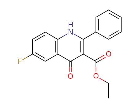 Molecular Structure of 93663-72-0 (ethyl 6-fluoro-4-oxo-2-phenyl-1,4-dihydroquinoline-3-carboxylate)