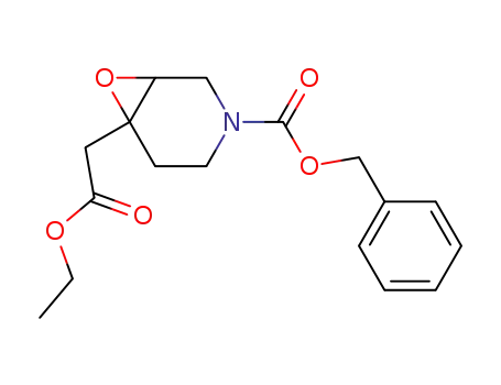 Molecular Structure of 82244-13-1 (ethyl 1-carbobenzoxy-3,4-epoxypiperidine-4-acetate)