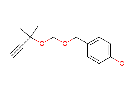 Molecular Structure of 118617-85-9 (1-(1,1-Dimethyl-prop-2-ynyloxymethoxymethyl)-4-methoxy-benzene)