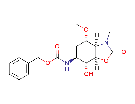 (-)-(1R)-(1α,2β,3β,4α,6β)-6-<(benzyloxycarbonyl)amino>-2-O,3-N-carbonyl-4-O-methyl-3-(methylamino)-1,2,4-cyclohexanetriol