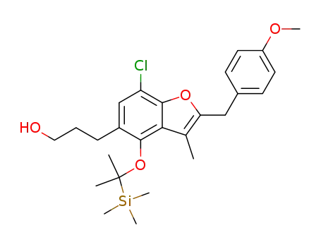 3-[7-Chloro-2-(4-methoxy-benzyl)-3-methyl-4-(1-methyl-1-trimethylsilanyl-ethoxy)-benzofuran-5-yl]-propan-1-ol