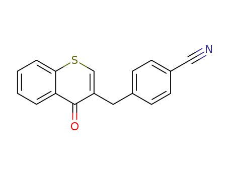 Molecular Structure of 79530-08-8 (Benzonitrile, 4-[(4-oxo-4H-1-benzothiopyran-3-yl)methyl]-)