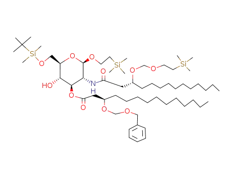 2-(Trimethylsilyl)ethyl 3-O-<(3R)-3-(benzyloxymethoxy)tetradecanoyl>-6-O-tert-butyldimethylsilyl-2-deoxy-2-<(3R)-3-<(2-trimethylsilylethoxy)methoxy>tetradecanamido>-β-D-glucopyranoside