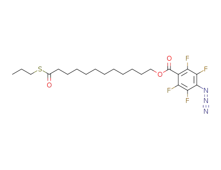 Molecular Structure of 864970-94-5 (4-azido-2,3,5,6-tetrafluoro-benzoic acid 11-propylsulfanylcarbonyl-undecyl ester)