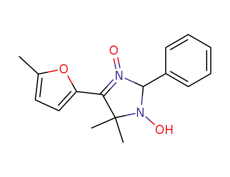 Molecular Structure of 122981-75-3 (1H-Imidazole,
2,5-dihydro-1-hydroxy-5,5-dimethyl-4-(5-methyl-2-furanyl)-2-phenyl-,
3-oxide)