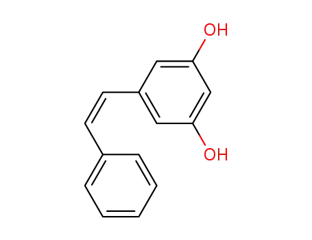 Molecular Structure of 106325-78-4 (1,3-Benzenediol, 5-(2-phenylethenyl)-, (Z)-)