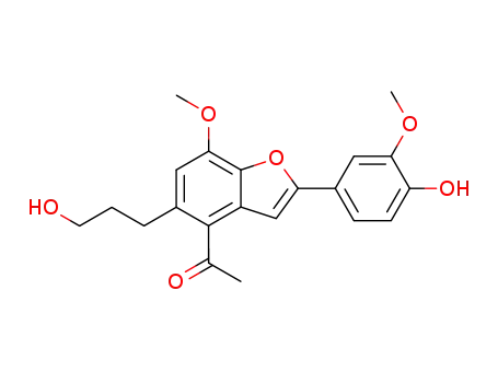 4-acetyl-5-(3-hydroxypropyl)-7-methoxy-2-(3'-methoxy-4'-hydroxyphenyl)benzo<b>furan