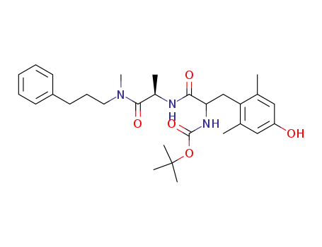 Molecular Structure of 111633-12-6 (D-Alaninamide,
N-[(1,1-dimethylethoxy)carbonyl]-2,6-dimethyl-DL-tyrosyl-N-methyl-N-(3-
phenylpropyl)-)