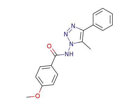 Molecular Structure of 113631-63-3 (Benzamide, 4-methoxy-N-(5-methyl-4-phenyl-1H-1,2,3-triazol-1-yl)-)