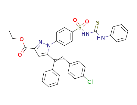 1H-Pyrazole-3-carboxylic acid,
5-[2-(4-chlorophenyl)-1-phenylethenyl]-1-[4-[[[(phenylamino)thioxomethyl
]amino]sulfonyl]phenyl]-, ethyl ester