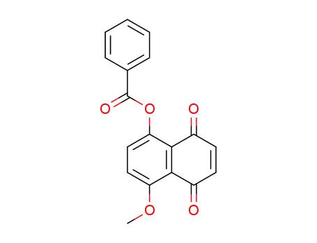Molecular Structure of 81194-55-0 (4-methoxy-5,8-dioxo-5,8-dihydronaphthalen-1-yl benzoate)