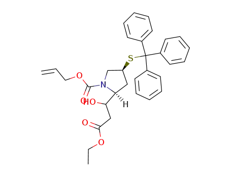 (2S,4S)-2-[(1-hydroxy-2-ethoxycarbonyl)ethyl]-4-tritylthio-1-(allyloxycarbonyl)pyrrolidine