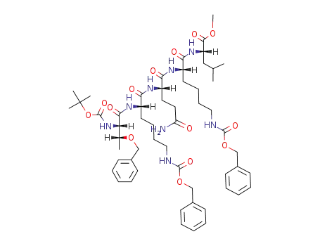 (S)-2-((S)-2-{(S)-2-[(S)-2-((2S,3R)-3-Benzyloxy-2-tert-butoxycarbonylamino-butyrylamino)-6-benzyloxycarbonylamino-hexanoylamino]-4-carbamoyl-butyrylamino}-6-benzyloxycarbonylamino-hexanoylamino)-4-methyl-pentanoic acid methyl ester