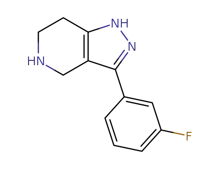 Molecular Structure of 87628-45-3 (1H-Pyrazolo[4,3-c]pyridine, 3-(3-fluorophenyl)-4,5,6,7-tetrahydro-)