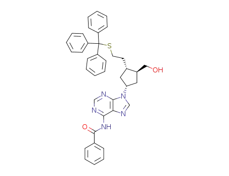 N<sup>6</sup>-benzoyl-2',3',5'-trideoxy-3'-(hydroxymethyl)-5'-<(tritylthio)methyl>-1'a-carbaadenosine