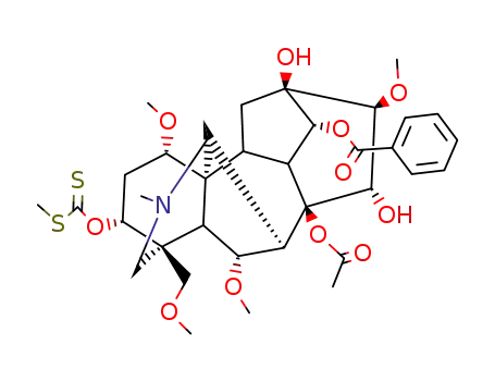 Molecular Structure of 139617-07-5 (3-O-(S-methyl)thiocarbonylmesaconitine)