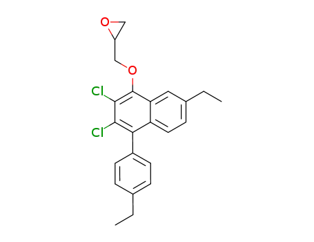 Molecular Structure of 91077-37-1 (Oxirane,
[[[2,3-dichloro-7-ethyl-4-(4-ethylphenyl)-1-naphthalenyl]oxy]methyl]-)