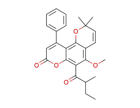 5-Methoxy-2,2-dimethyl-6-(2-methylbutanoyl)-10-phenyl-2H,8H-benzo<1,2-b:3,4-b'>dipyran-8-one