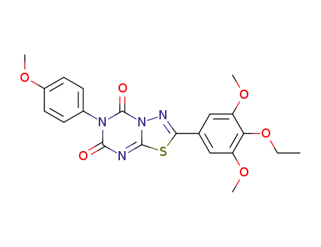 Molecular Structure of 125766-49-6 (2-(4-ethoxy-3,5-dimethoxyphenyl)-6-(4-methoxyphenyl)-5H-[1,3,4]thiadiazolo[3,2-a][1,3,5]triazine-5,7(6H)-dione)