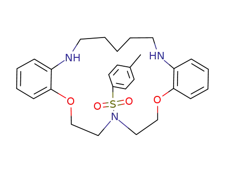 8-(Toluene-4-sulfonyl)-7,8,9,10,17,18,19,20,21,22-decahydro-6H,16H-5,11-dioxa-8,16,22-triaza-dibenzo[a,j]cyclooctadecene